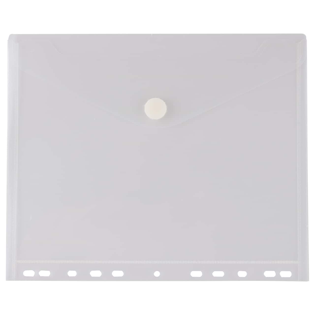 JAM Paper 8.5" x 11" Clear Plastic Hook & Loop Closure Envelopes, 12ct.